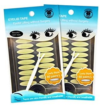 FOLI - SCHLUPFLID TAPE - Augenlid Lifting ohne OP - Schöne Offene Augen Lid Aufkleber - Lady (L) Pretty (M) Girl (S) (60 oder 2x 60 Paar)