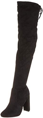 Femmes Talon Bloc Etendue Longue Au-Dessus Du Genou Equitation Coupe Large Haute Bottes - Noir - UK6/EU39 - KL0074