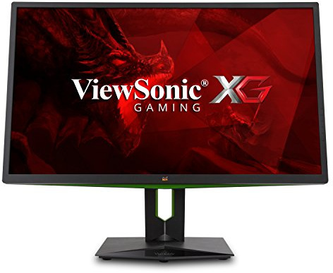 ViewSonic XG2703-GS 27-inch WQHD IPS Gaming Monitor with G-Sync (165Hz, 6.6ms, 1440p, HDMI, DisplayPort, 2x 2W Speakers) - Black/Green