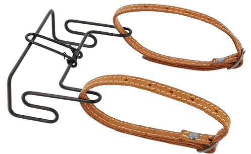Gusti Taschenhalter Leder - Philippe T. Fahrradtaschen Halterung Gepäckträger mit Lederriemen Braun Leder