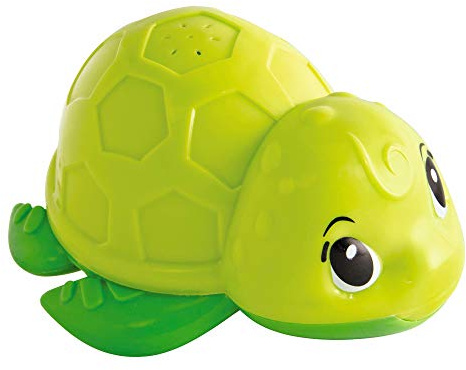 Simba 104010013 - ABC Badeschildkröte 11 cm, schwimmt und spritzt kleine Fontäne, Babyspielzeug, Badewannenspielzeug, ab 12 Monate, AUR Englisch, Grün (ohne Akku)