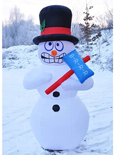 Selbstaufblasbarer Schneemann, bibbernd