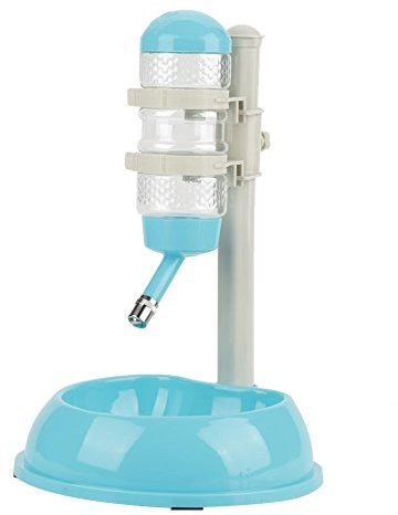 Soulong Dispensador de Agua Automático 2 en 1 para Mascotas, 500ml, Comedero y Bebedero para Perros, Gatos, Conejos, con Altura Ajustable