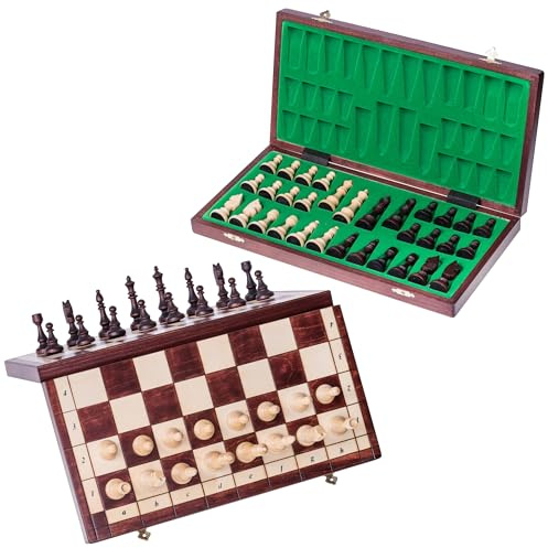 Square - Schach Schachspiel - MAGNETISCHE 350 - Schachfiguren & Schachbrett aus Holz
