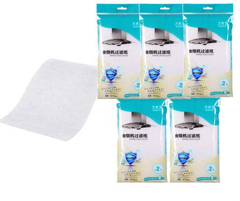 INTVN 10 Filtros para Campana Extractora de Papel de Cocina Universal Filtros para Grasa y Olores para Campana Extractora Filtros de aceite de algodón absorbentes 40 * 50CM