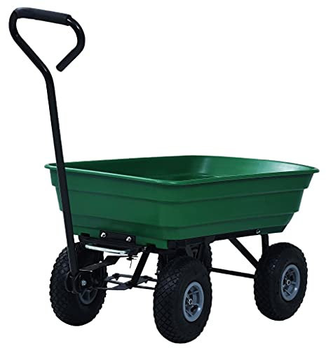 vidaXL Gartenwagen mit Kippfunktion Transportwagen Bollerwagen Handwagen Kippwagen Transportkarre Gerätewagen Wagen 300kg 75L Grün