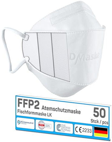 faciemF, 50x Mascarillas FFP2 Blanco | protector bucal | protección respiratoria | respirador | Amigable con la piel - Transpirabl | EN 149:2001+A:2009, CE 2233 GEPTEST