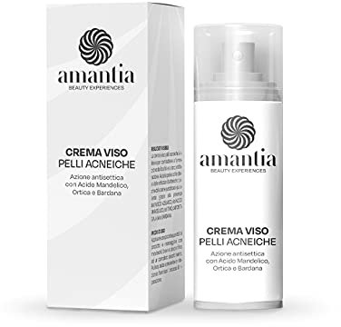 amantia - Trattamento Acne, Crema Viso Bio 100% Naturale combatte Brufoli per Uomo Donna e Ragazzi