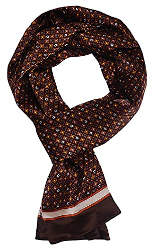 UK_Stone Halstuch Herren 100% Seide Schal Vintage Pattern Seidenschal Herrenschal,