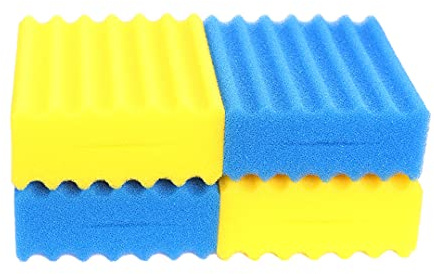 INGVIEE Kompatibel Filterschwamm für Sunsun CBF-350 CBF-350B CBF-350C CBF-550 CBF-200T Teich Filter (2X Gelb Fein, 2X Blau Grob)