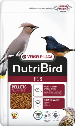 Versele-Laga NutriBird F16 | 800 g | Alimento de Mantenimiento para Aves frugívoras e insectívoras | para prevenir el Comportamiento alimenticio selectivo | Bajo Contenido de Hierro