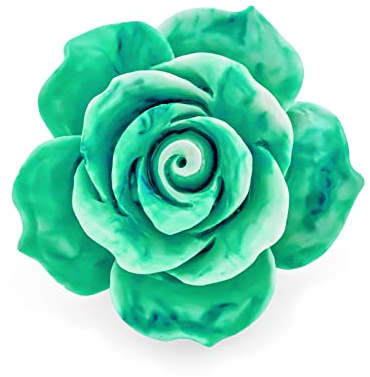 Romantische Modeaussage Rosa Blau Schwarz Weiß Rot Florale Blühende 3D Geschnitzte Große Rosenblume Brosche Schalnadel Für Frauen Teenager