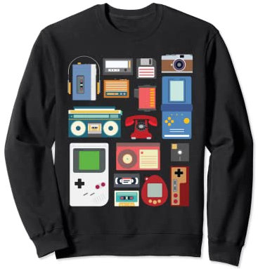 Retro/vintage 90's technology old gadgets gift v2 Sudadera
