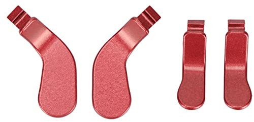 Palettes de Contrôleur, 4 Pcs Palettes en Acier Inoxydable en Métal Rouge Serrures à Gâchette Pièces de Rechange pour Manette One Elite Série 2