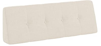 chilly pilley Palettenkissen Palettenauflage Schräg Geschnitten Gesteppt Palettenpolster Gartenkissen Garten Kissen Indoor Outdoorkissen Farben und Größen (Cremefarbig, 120x40x20/10cm)