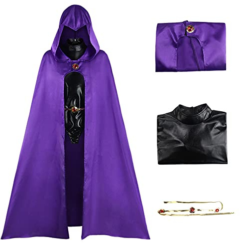 Antsparty Teen Fancy Dress Costume Unisex Hooded Cloak Cape Robe Raven Doctor Cosplay Costume Outfit for Halloween Christmas Carnival Party Costume （M）