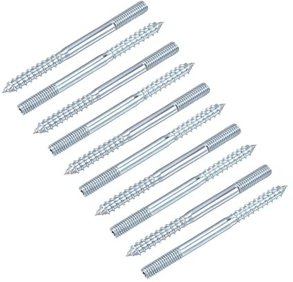 METALLIXITY Doppia Filettata Viti (M6 Filettatura 80mm Lunga) 20pz, Gancio Bulloni Autofilettanti Doppia Viti Laterali - per Casa Riparazioni