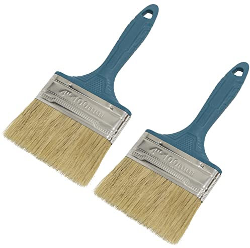 AERZETIX - C64731-2er-Set Flachpinsel 51x100x14 mm mit kunststoffstiel - für farbe leim und lack - malerwerkzeug für renovierungsarbeiten dekoration gebäude metall