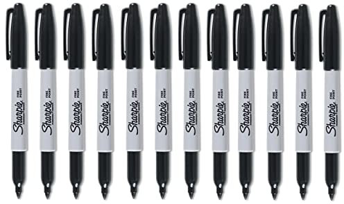 Sharpie Permanentmarker, feine Spitze, Schwarz, 12 Stück