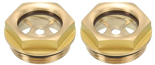PATIKIL Aria Compressore Olio Mirino Vetro, 2pz G 1 Maschio Filetto Ottone Olio Liquido Livello Indicatore Aria Compressore Parti con O-ring