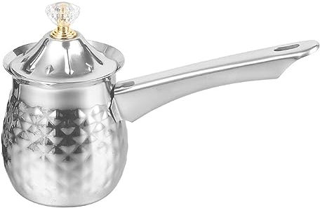 Povxlum Turkish Coffee Maker Copper Coffee Tea Maker Milk Warmer Hot Chocolate Maker Butter Melting Pot 600Ml Silver