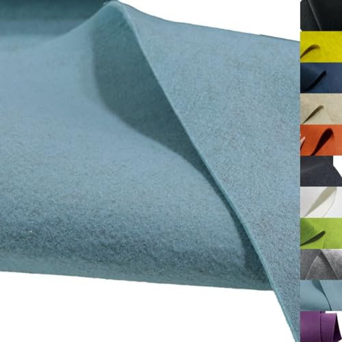 TOLKO 50cm Bastelfilz Stabiler Filzstoff Meterware | 5 mm dick | Filzmatte Untersetzer Dekofilz Taschenfilz zum Nähen und Basteln | 100 cm breit | Nadelfilz Filz Meterware (Blau)