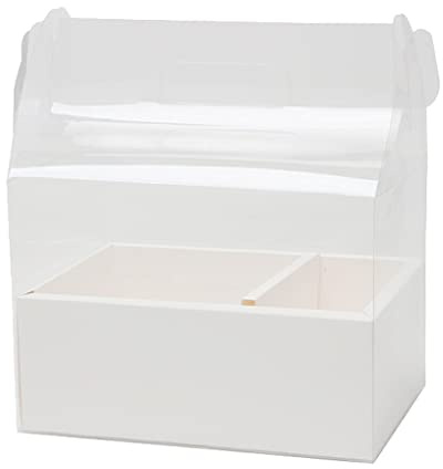 dijiusidy PVC Geschenkbox Kuchen transparente Tasche Blumen Aufbewahrungsboxen Dekor Party Favor Requisiten dekorativ für Heiratsanträge, Weiss