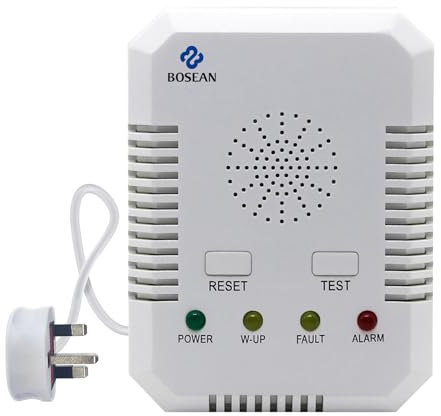 2 in 1 Carbon Monoxide Detector and Natural Gas Detector, Upgrade 2M Cable Wall-mounted CO Alarm with 2 Sensors for Home Kitchen, Gas Leak Detector with 10 Years Sensor Life