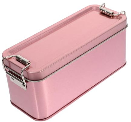 Didiseaon Vintage Pineapple Cookie Tin Box Small 150x60x65mm Rose Gold Metal Biscuit Storage Case Lid Multi-use Indoor Candy Storage Container for Wedding and Household