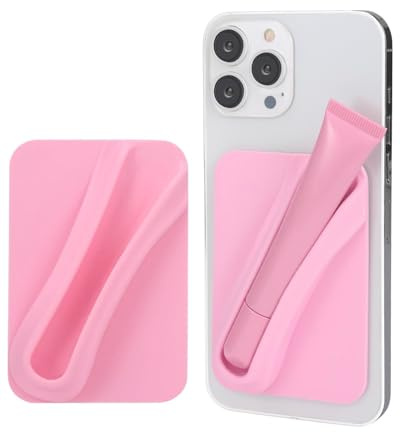 MOPZIJA 1PCS Lipgloss-Schutzhülle für Handy, lipgloss handyhülle，handyhülle lipgloss halter，seidiges Silikon, Lippenhalter, zum Aufkleben, kompatibel mit iPhone, Samsung, Galaxy, Android-Smartphones