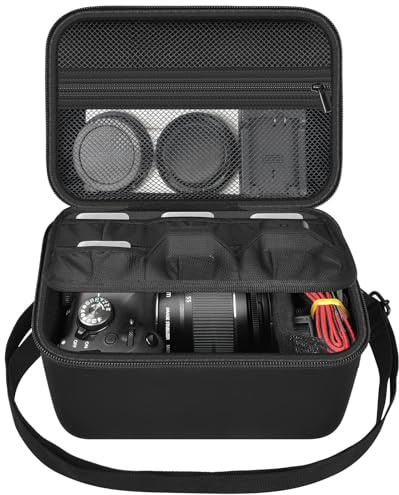 casmilee Digital Camera Case Compatible with Canon EOS Rebel T7 / 90D / 4000D / T100 DSLR Cameras, Also for Sony Alpha a6400 / a6100 Mirrorless SD Card Holder and