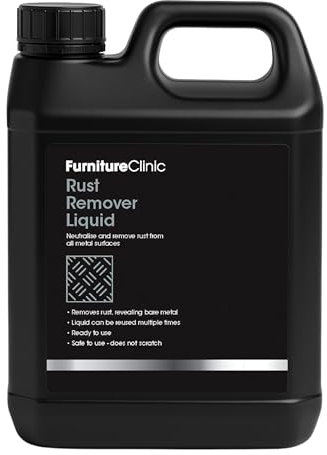 Furniture Clinic Rust Remover for Metal - Liquid Dip Deruster – Reusable Effective Removal Treatment, Safe for All Metals – Easy Use, Heavy Duty Derusting Solution - 1 Litre