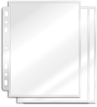 CZAKOMIX 40 Card Sleeves, Doppelseitig Verwendbar, Sammelkarten Hüllen, Insgesamt 80 Fächer, Pokemon Karten Hüllen, 19,7 * 15,4cm, für 7 Ringordner, für Sammelkarten, Postkarten, Fotos, Fußballkarten | PP, Wasserfest, 80 Kartenfächer, 7-Loch-Design, Beidseitig Verwendbar, für Sammelkarten & Postkarten (Transparent)