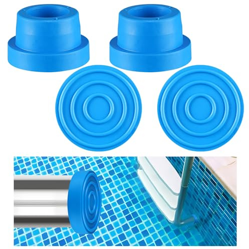 4 Pieces Pool Ladder Bumper Plugs for Indoor Pool Rubber Indoor Pools, Ladder, Bumper Caps, Steps, End Plugs, Fits 1.9 Standard Swimming Pool Ladders, Indoor Pool Hoses