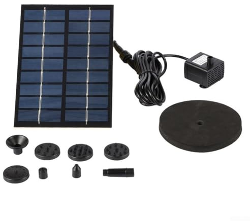 Solar Springbrunnenpumpe, Einstellbare Spray Solar Schwimmende Springbrunnenpumpe mit 6 Düsen, für Gartenteiche Aquarien, Outdoor
