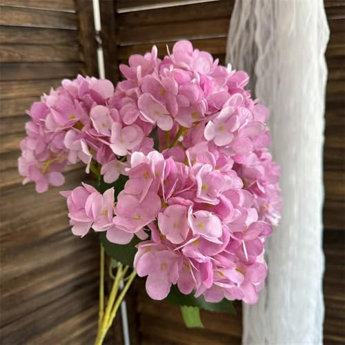 UCK-KIT 5 Pezzi di Fiori Artificiali di Ortensia, Fiori di Ortensia Artificiale All'aperto, Simulazione Fiore Artificiale, per Centrifulli da Tavolo da Bouquet,Viola
