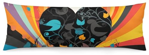 Body Pillow Cover Stained Fantasy Glass Throw Pillow Covers Long Pillow Case Protector with Zipper Decorative Soft Rectangle Bed Pillowcases for Bedroom,Couch,18.9x53.1