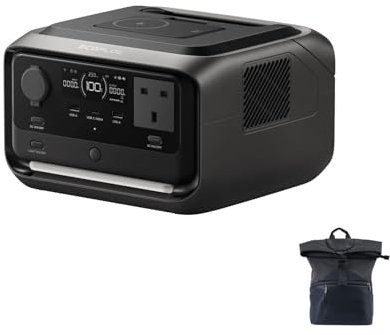 Station électrique portable EF ECOFLOW RIVER 3 Plus sans fil et batterie externe 5000 mAh, batterie LFP 286 Wh, jusqu'à 1200 W de sortie, extensible à 858 Wh, générateur solaire pour le plein air