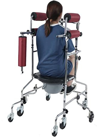 Andador para personas mayores y discapacitadas, soporte de movilidad interior con marco de pie para adultos, 150-185 cm