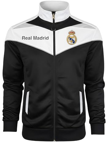 Real Madrid Legacy Track Jacket – Adult Sizes, Official R. Madrid Zip-Up Training Jacket (AXL) Black