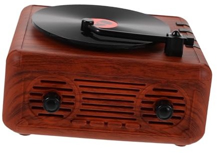 Veemoon Mini-Plattenspieler Im Vintage-Stil Mit Kabelloser Verbindung, Integriertem Subwoofer Für Satten Bass, Kompakt Und Tragbar Für Zuhause, Büro Oder Gartenpartys Als Retro-deko-lautsp