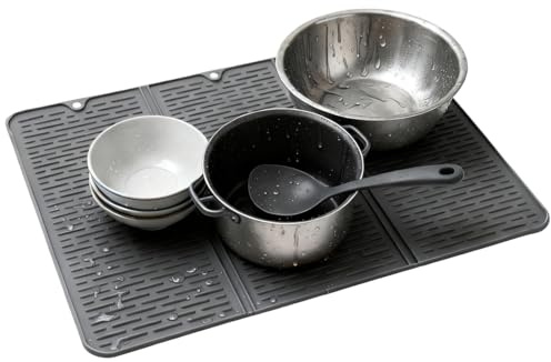 Electric Stove Top Pad, Black Silicone Stove Top Cover, Large Induction Cooktop Protector Mat, Foldable Hob Covers | Heat Resistant Gas Stoves Cover | Dish Drying Mat For Kitchen Induction Hob Counter