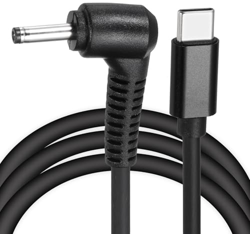 sourcing map 5FT USB C to DC PD Power Fast Charging Cable, 3.5mmx1.35mm 45W/15V DC Power Cable, Type C Input 3A Adapter Jack Converter for Router, Camera, TV Box, Desk Lamp(Black)