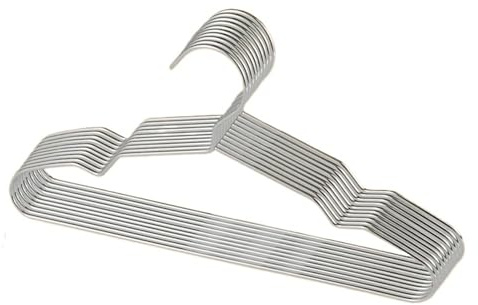 Grucce per abiti Appendiabiti for bambini, in metallo, for riporre animali domestici, guardaroba, resistente e portatile(Silver-25CM,10pcs)