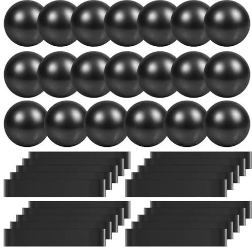 Teyva Daily 40 Pcs 9 Inch Mini Pilates Balls and Resistance Bands Set, 20 Mini Yoga Exercise Balls 20 Resistance Loop Exercise Bands for Stability Fitness Physical Strength Office Training Gym(Black)
