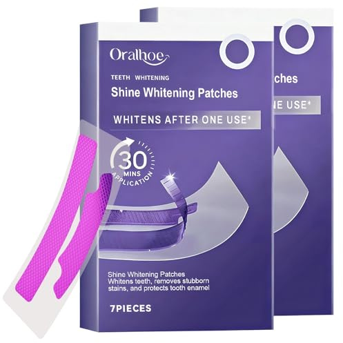 Strisce Sbiancanti Denti, 14PCS strisces sbiancantis dei Dentis viola | Strisce per la cura dei denti,Aiutano a ridurre le discromie superficiali, Pulisce Le Macchie, Adatto per denti sensibili