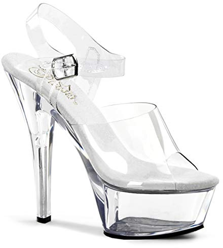 Pleaser Dam Kiss-208 klacksandaler, CLR, 36 EU