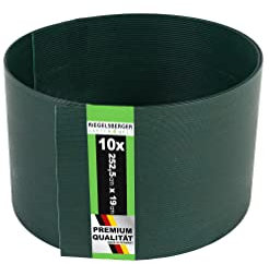 Premium Sichtschutzstreifen Hart-PVC für Doppelstabmatten Grün RAL 6005 Länge 2,525 Meter Höhe 19 cm Stärke 1,35 mm 10 Stück