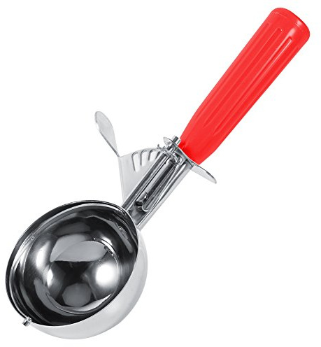 Kitchen ice ball spoon, stainless steel fruit cake dessert ice cream scoop, cookie melon spoon soft silicone handles release tablespoon, dishwasher safe devices, additives, Stainless Steel, 5.2CM