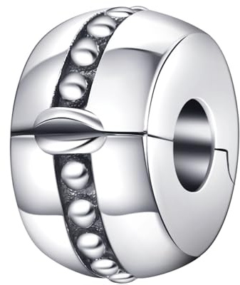 Charm-Stopperperle, rund, zum Klammern, 925er-Sterlingsilber, für Pandora-Charm-Armbänder
